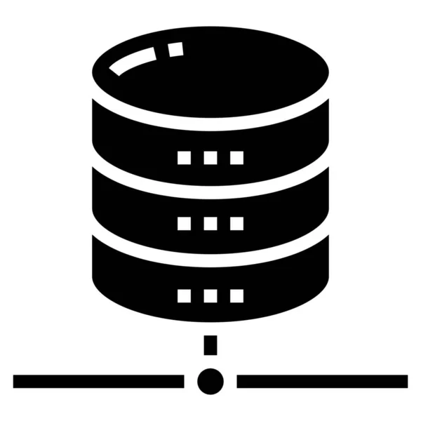 Icono Del Archivo Datos Base Estilo Sólido — Archivo Imágenes Vectoriales