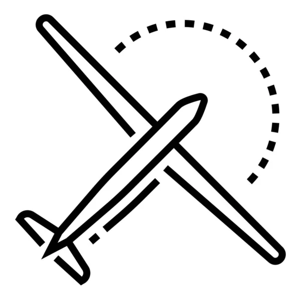 轮廓式飞机滑翔机图标 — 图库矢量图片