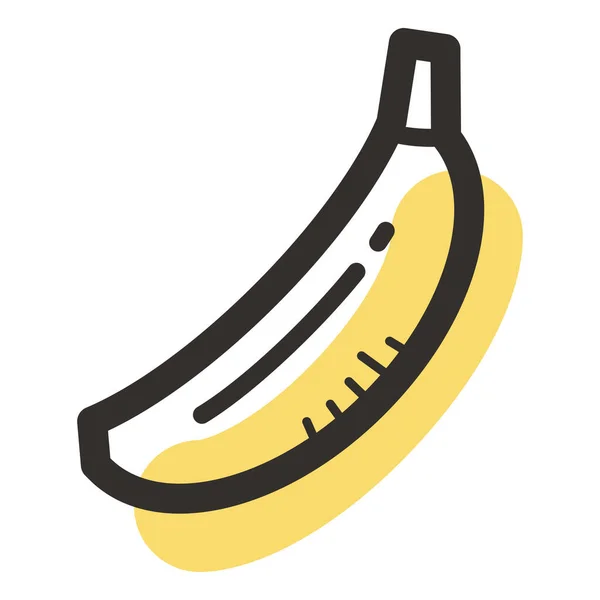 Banaan Voedsel Gezond Pictogram Gevulde Omtrek Stijl — Stockvector