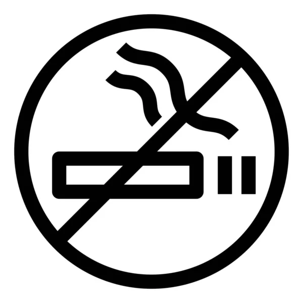 Cigarette Smoking Safety Icon Outline Style — Stock Vector