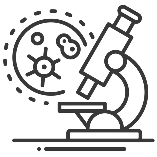 Иконка Микроскопа Лаборатории Бактерий Стиле Outline — стоковый вектор