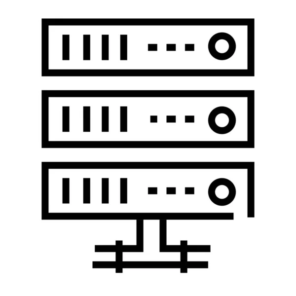 Computerdaten Netzwerk Symbol Outline Stil — Stockvektor