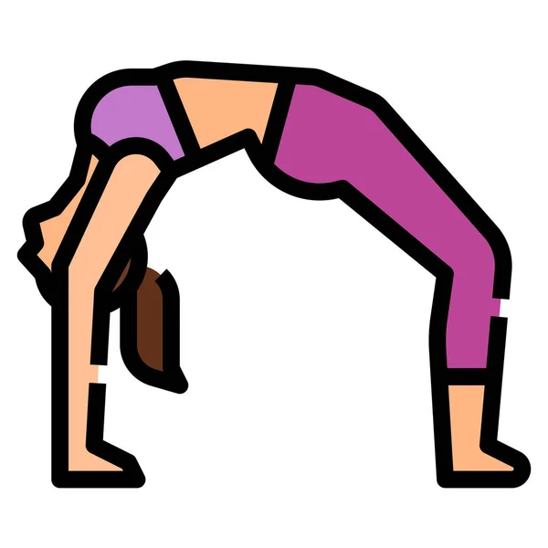 Boog Oefening Pose Icoon Fitness Yoga Dieet Categorie — Stockvector