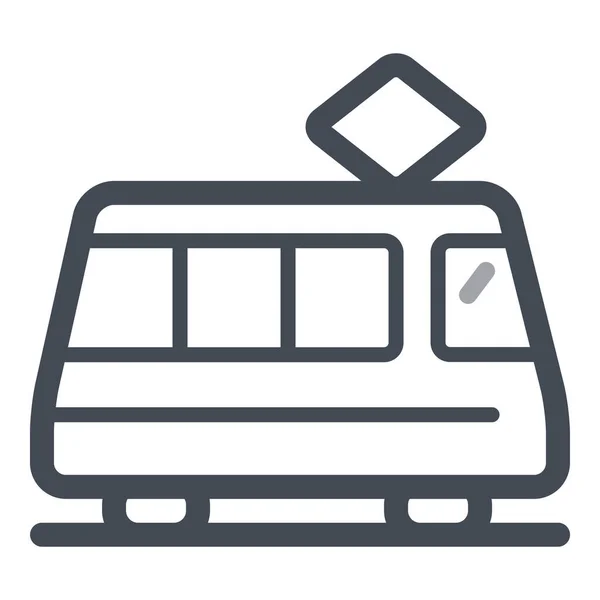 Openbaar Vervoer Tram Icoon Outline Stijl — Stockvector