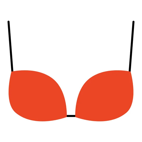 Bikini Büstenhalter Ikone Flachen Stil — Stockvektor
