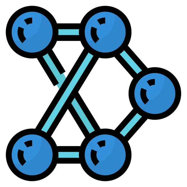 Ikona Sítě Umělé Inteligence Stylu Vyplněného Osnovy — Stockový vektor