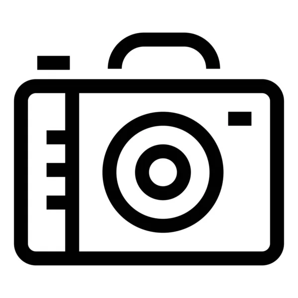 Φωτογραφική Μηχανή Hobby Φωτογραφία Εικονίδιο Στυλ Περίγραμμα — Διανυσματικό Αρχείο