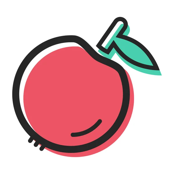 Apfelallee Obst Symbol Stil Ausgefüllter Umrisse — Stockvektor