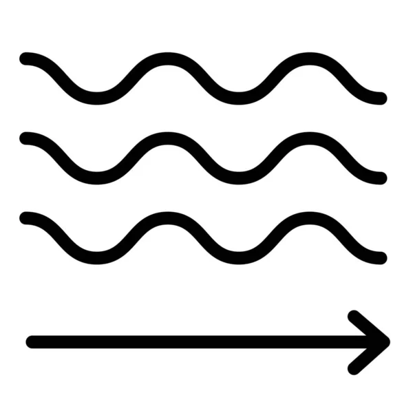 Ikona Przepływu Prądu Klimatyzatora Stylu Outline — Wektor stockowy