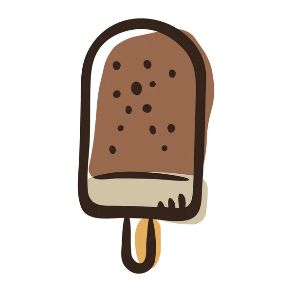 填饱肚子的冰淇淋图标轮廓风格 — 图库矢量图片