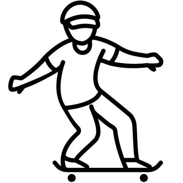 Skateboard Sport Icona Estrema — Vettoriale Stock