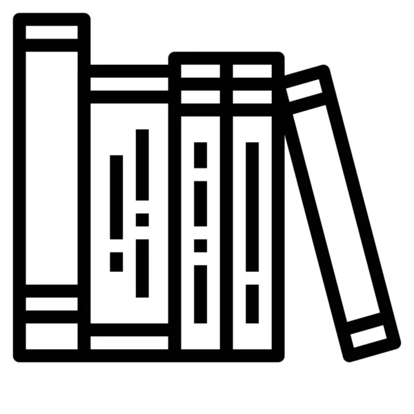 Ikona Biblioteki Edukacyjnej Książki Zarysie — Wektor stockowy