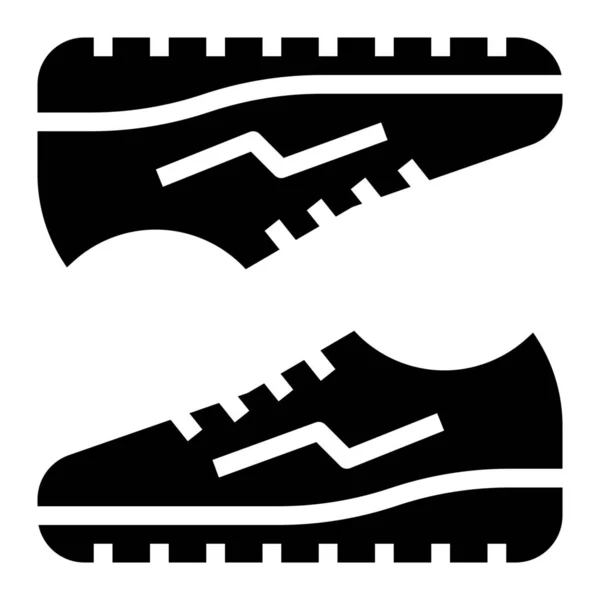 Homens Correndo Sapatos Ícone Estilo Sólido —  Vetores de Stock