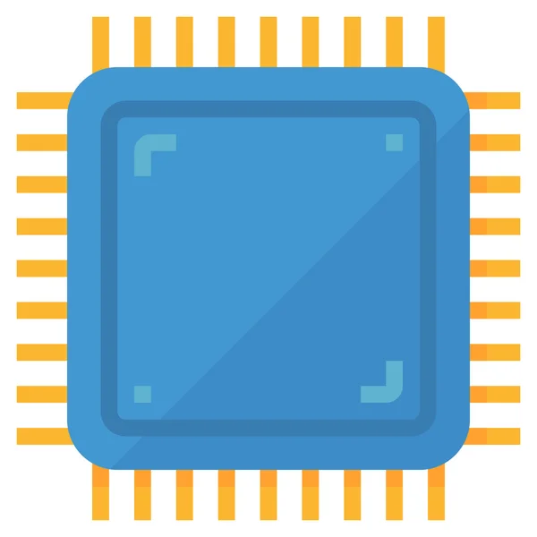 Chip Cpu Icono Estilo Plano — Archivo Imágenes Vectoriales