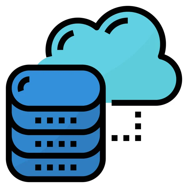 Cloud Datenserver Symbol Stil Ausgefüllter Umrisse — Stockvektor