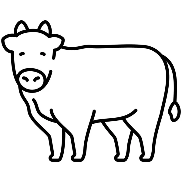 Landwirtschaft Tier Kuh Ikone Outline Stil — Stockvektor