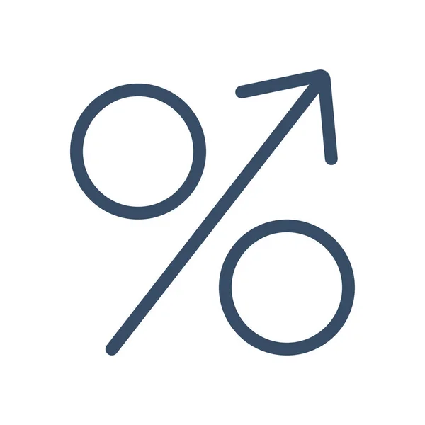 Economie Verhoging Percentage Pictogram Contouren Stijl — Stockvector