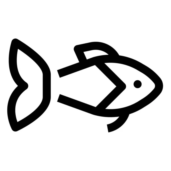 Icona Pesca Del Pesce Fattoria Stile Outline — Vettoriale Stock