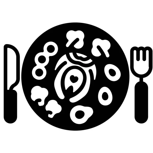 Care Dinner Eating Icon — Stock Vector