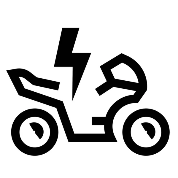 Bicicleta Elétrica Ícone Energia Elétrica Estilo Esboço — Vetor de Stock