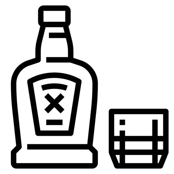 Ikona Limonády Rum Stylu Osnovy — Stockový vektor