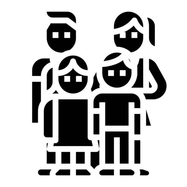 Child Dad Family Icon Solid Style — Stock Vector