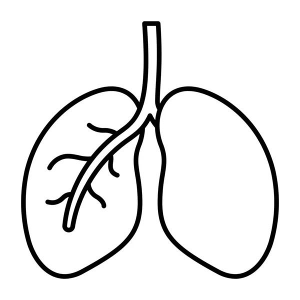 Ikona Oddechu Ciała Anatomii Zarysie Stylu — Wektor stockowy