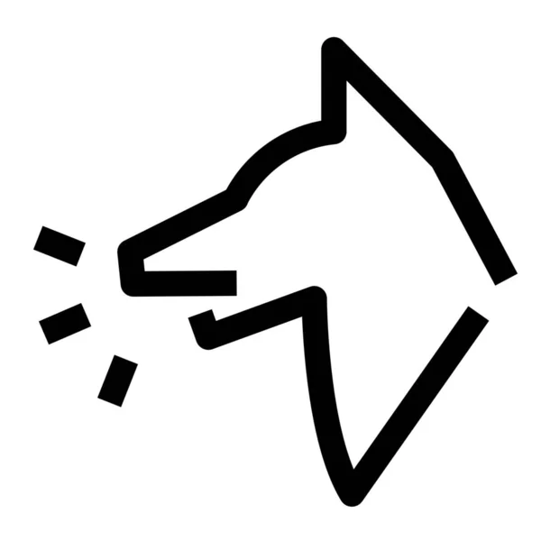 Hund Vakt Hund Inne Säkerhet Ikon Kontur Stil — Stock vektor