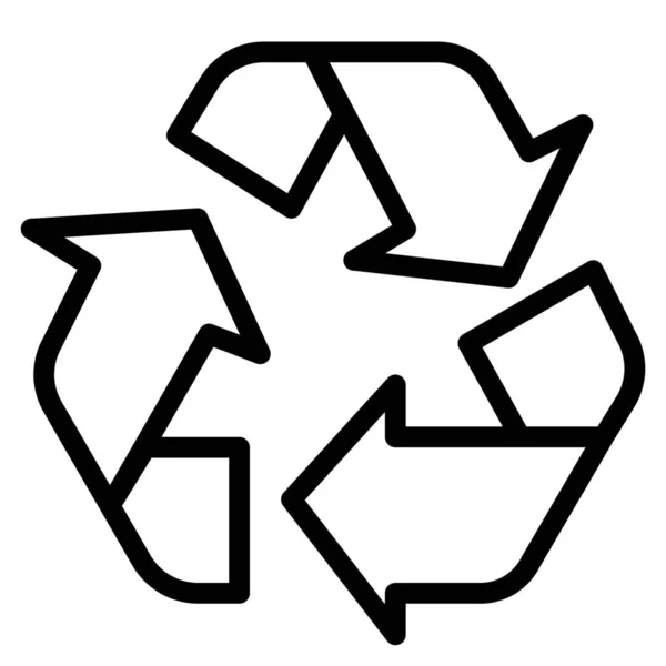 Mülleimer Recycling Symbol Umrissen — Stockvektor