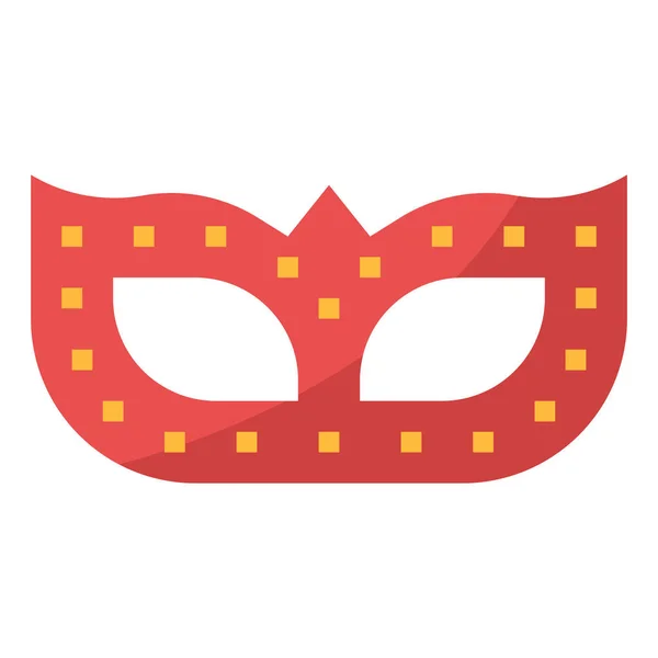 Carnaval Viering Masquerade Pictogram Platte Stijl — Stockvector