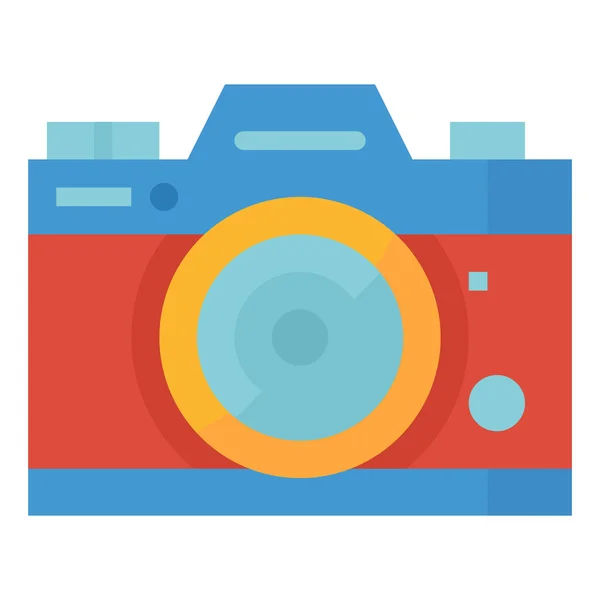 Icono Foto Digital Cámara Estilo Plano — Vector de stock