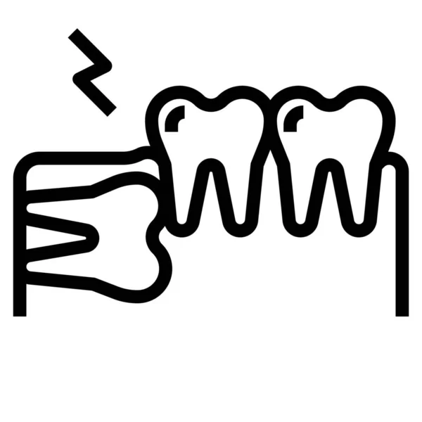 Zdrowia Stomatologicznego Wpływ Ikona Stylu Zarys — Wektor stockowy