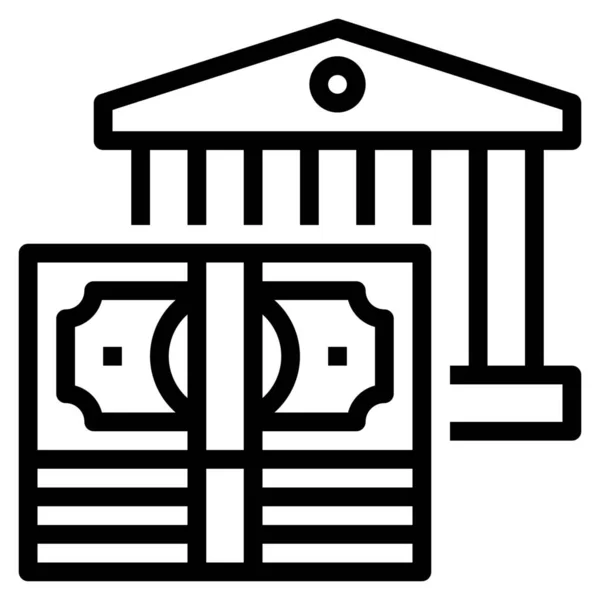 Ikona Bankovního Bankovnictví Stylu Osnovy — Stockový vektor
