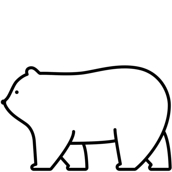 Urso Animal Ícone Fofo Estilo Esboço — Vetor de Stock