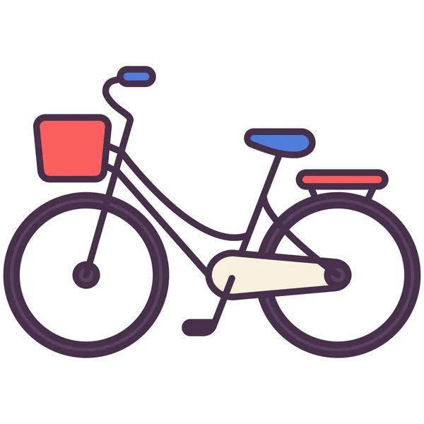 Bicicleta Bicicleta Icono Bicicleta Estilo Contorno Lleno — Vector de stock