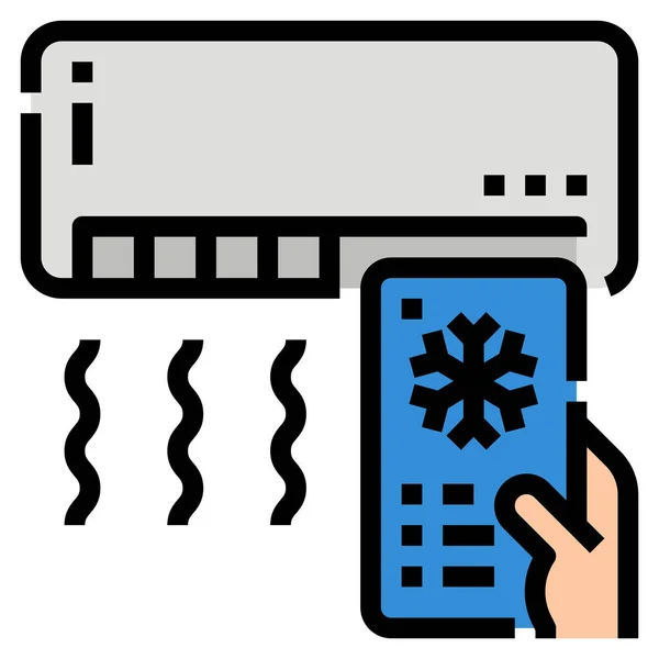 Airconditioner App Internet Icoon — Stockvector