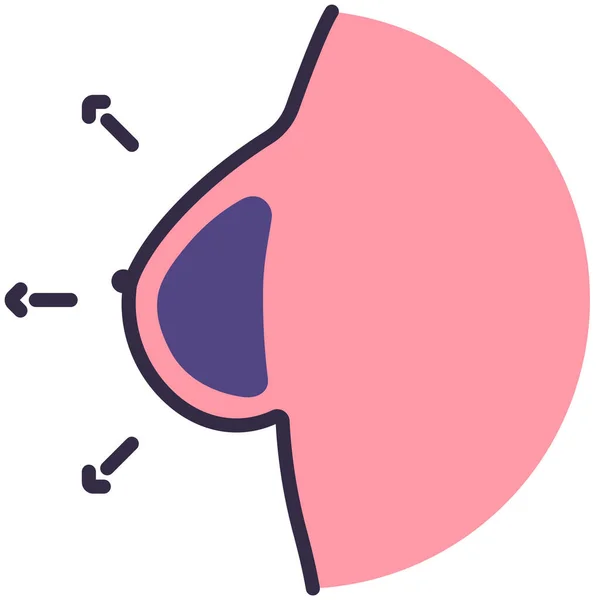 Augmentatie Schoonheid Tietenpictogram Ziekenhuizen Gezondheidszorg Categorie — Stockvector