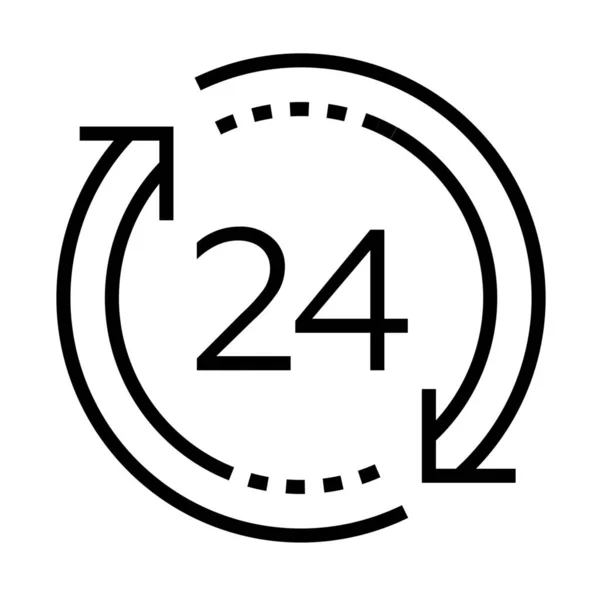 Hours Service Twenty Four Icon Outline Style — Stock Vector