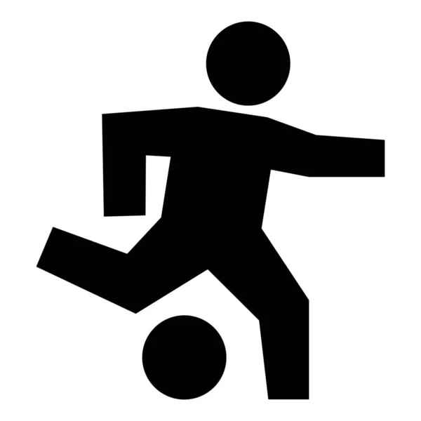 Figure Ballon Icône Football Dans Style Solide — Image vectorielle