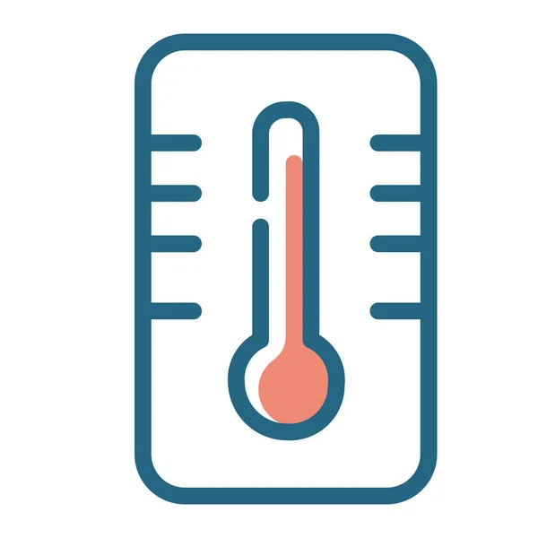 Icona Termometro Temperatura Calore Stile Contorno Riempito — Vettoriale Stock