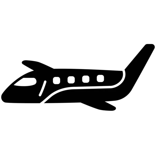 Avión Volar Icono Plano Estilo Sólido — Vector de stock