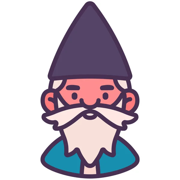 Avatar Jul Gnome Ikon Fylld Kontur Stil — Stock vektor