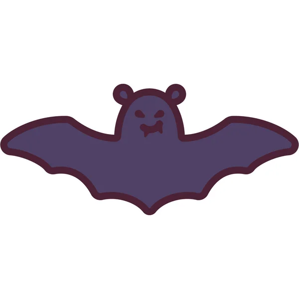 Animal Bat Dracula Icono Estilo Contorno Lleno — Vector de stock