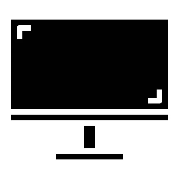 Icono Pantalla Monitor Computadora Estilo Sólido — Vector de stock