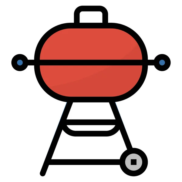 Bbq Cook Cooking Icon Filled Outline Style — Stock Vector