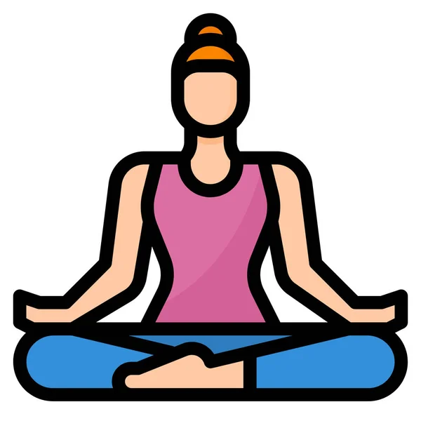 Yoga Riempito Contorno Ricreazione Hobby Icona Stile Contorno Riempito — Vettoriale Stock