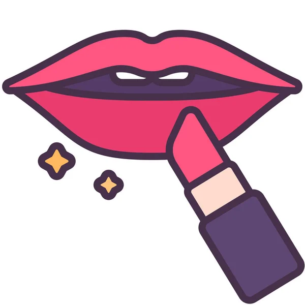 Schönheitspflege Lippenstift Ikone — Stockvektor