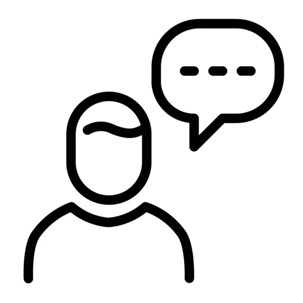 Επικοινωνία Συνομιλία Μιλώντας Εικονίδιο Στυλ Περίγραμμα — Διανυσματικό Αρχείο