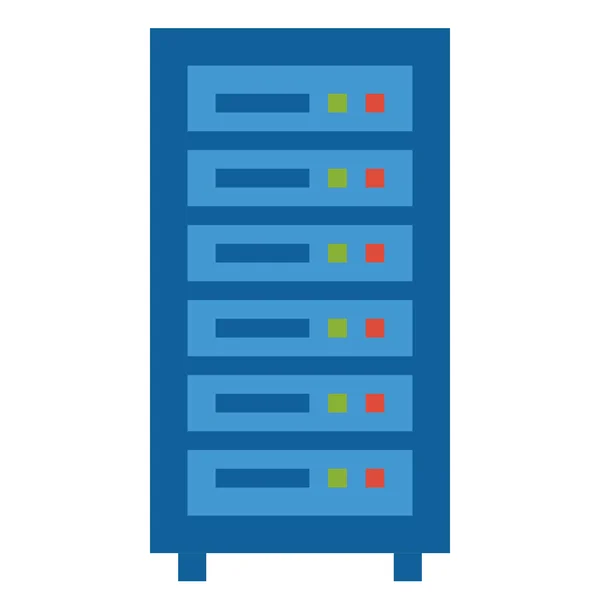 Computer Mainframe Server Symbol Flachen Stil — Stockvektor