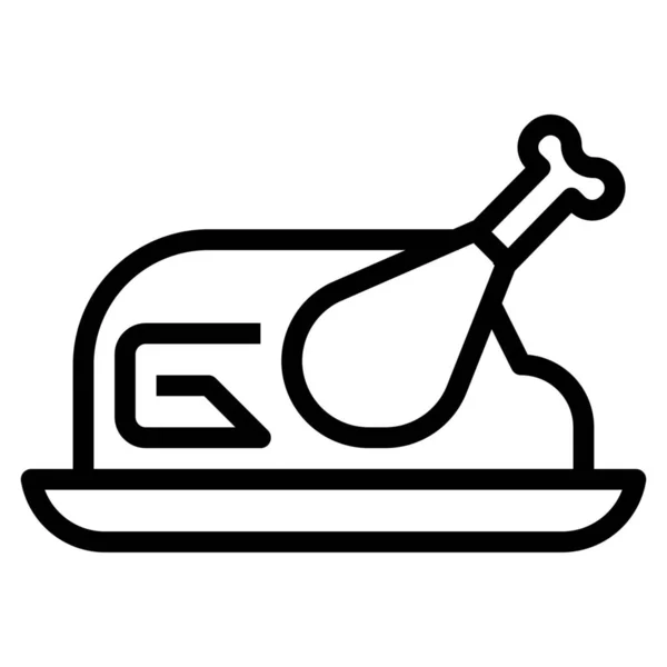 Іконка Яса Курячої Їжі Контурному Стилі — стоковий вектор